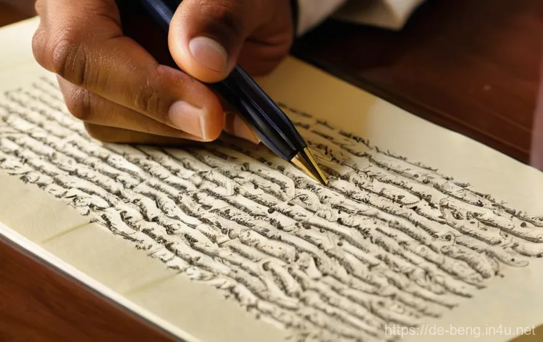 벵골어 학습 난이도 - **Prompt: The Art of Bengali Script**
A close-up, highly detailed shot of a young adult, approxi...