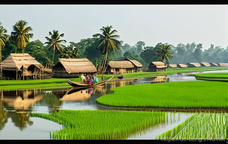 벵골어 방언 종류 - **The Vibrant Bazaar of Bengali Voices**
    A bustling, lively outdoor market scene in Bengal, brim...