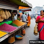 Home 22 벵골어 관광 가이드 - **Vibrant Bengali Market Exploration with a Local Guide**
"A cheerful and dynamic scene at a bus...